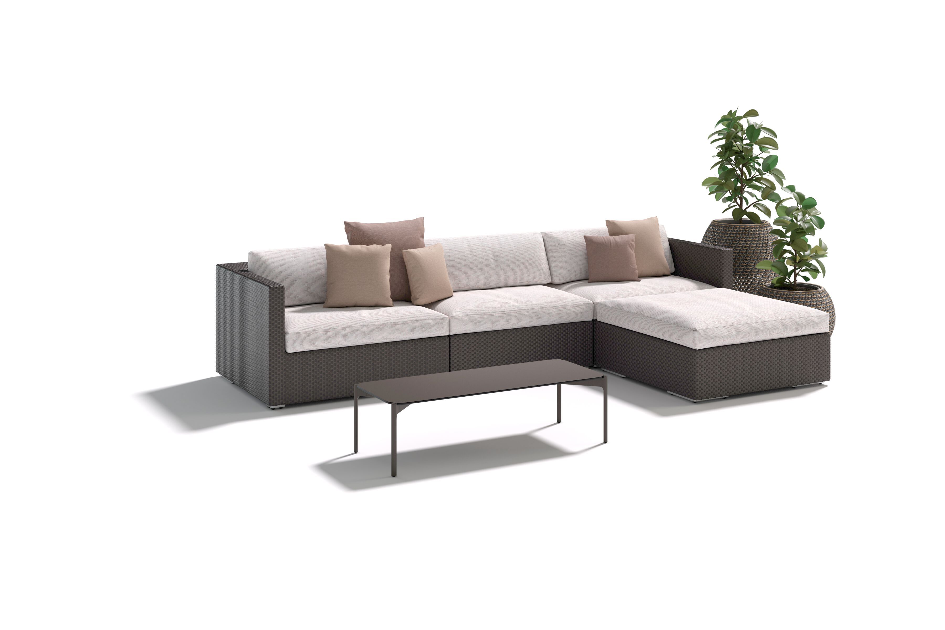 Прямоугольный алюминиевый журнальный столик с порошковым покрытием HPL Top DEDON IZON ARCH-00129140 - Вид №2