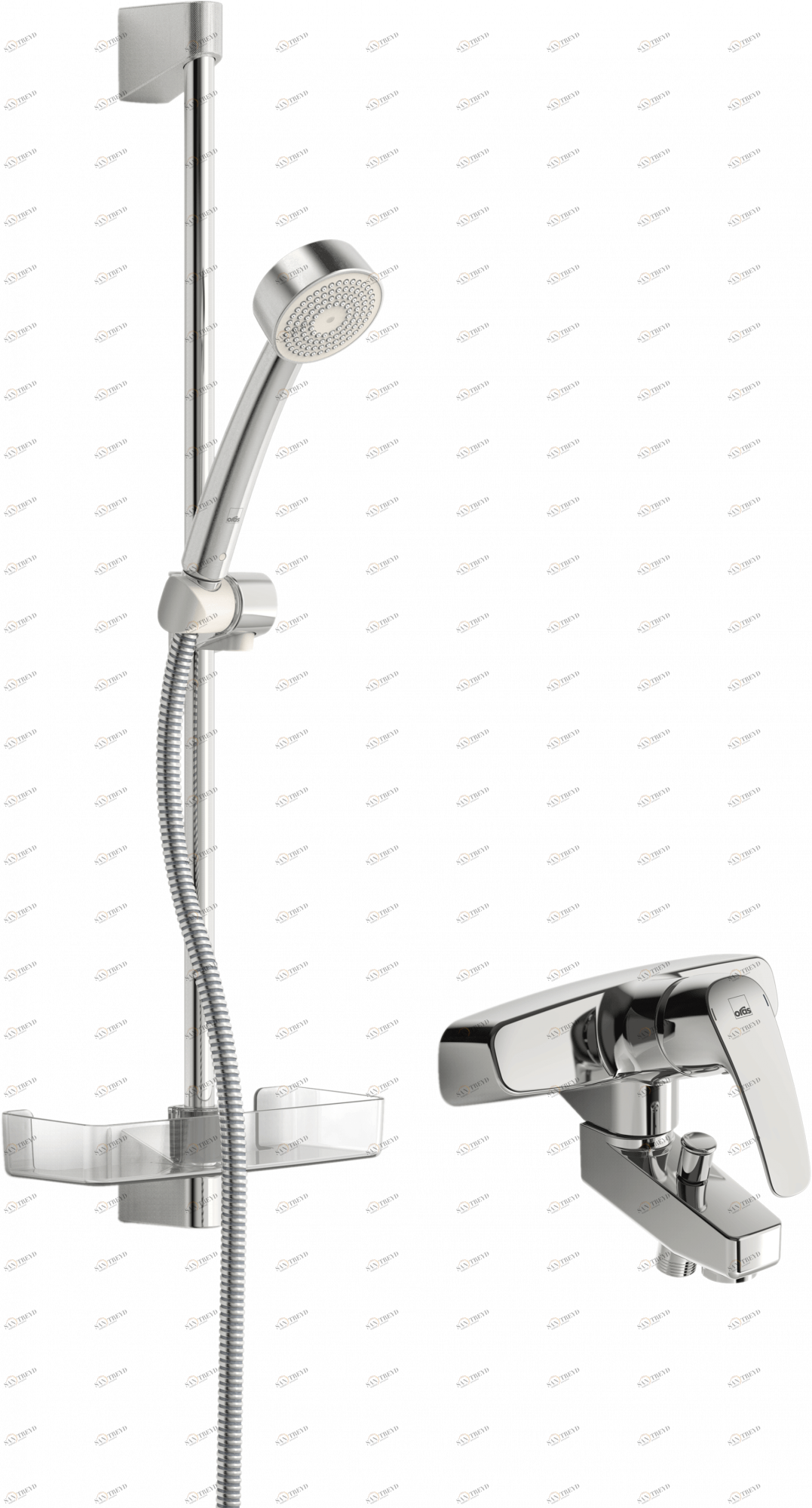 Oras 1068 Смеситель для ванны и душа с комплектом 1068 Safira Хром 
