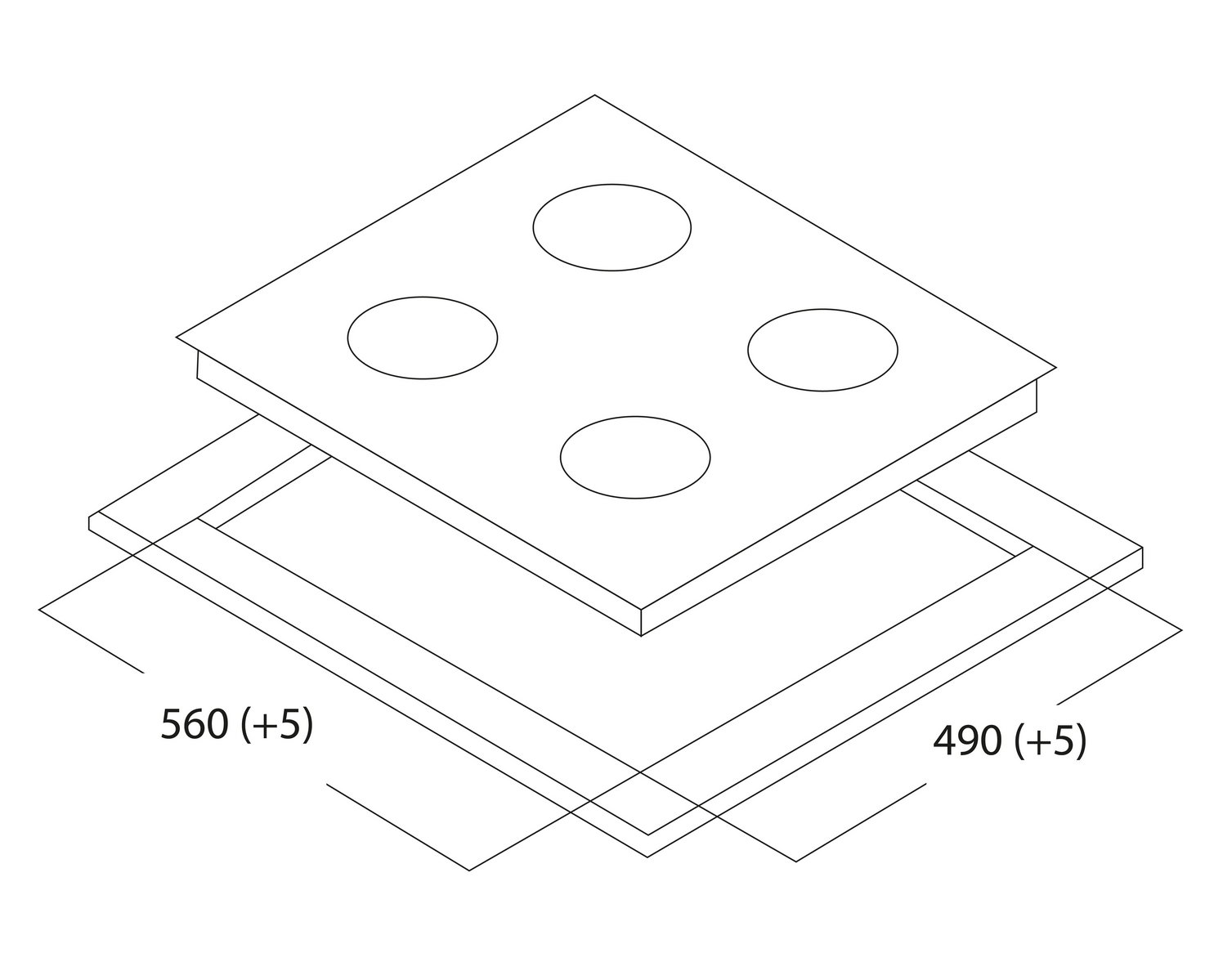 9136653 Газовая варочная поверхность Oasis P-GEB STDN-0142276 - Вид №7