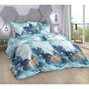 91676503 Комплект постельного белья Home mercury Тритон 32496 2-спальный поплин голубой STLM-1054225