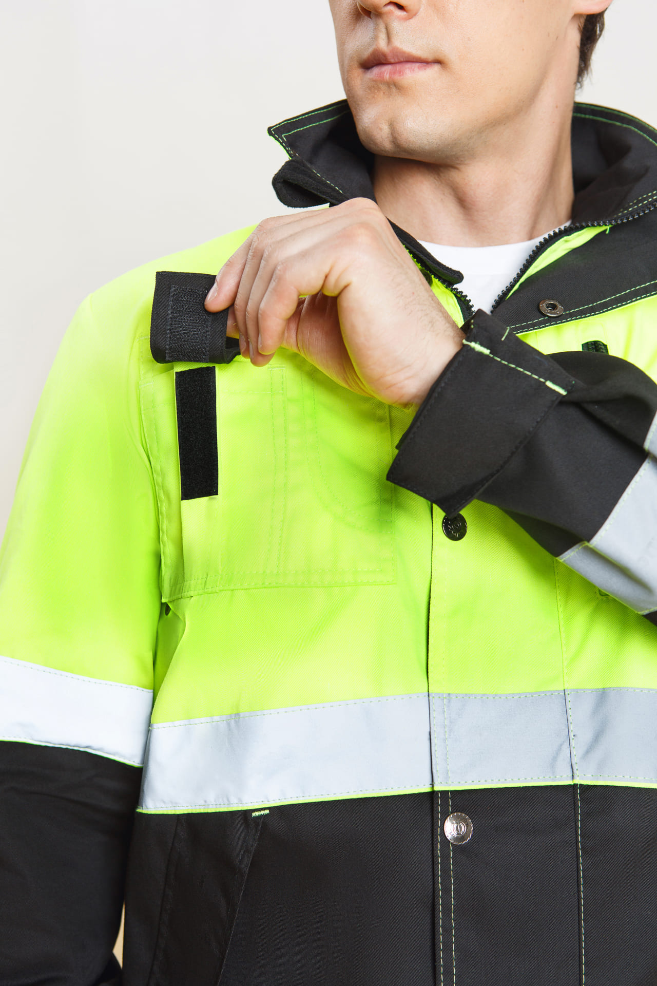 69774 Костюм "Премиум" летний черный с лимонным  Летняя спецодежда размер 60-62/182-188  - Вид №9