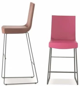 Montis Высокий кожаный табурет со спинкой Jim