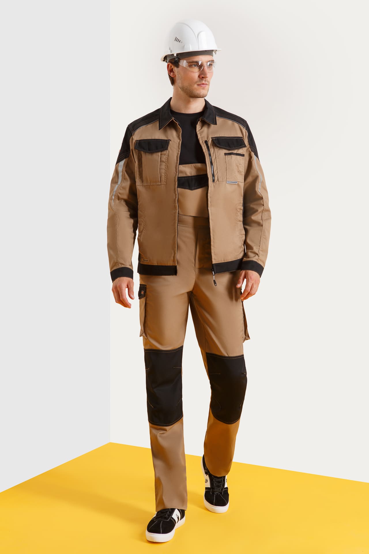 64630 Костюм  NEW 2 бежевый с черным STATUS  Летняя спецодежда  размер 48-50/182-188  - Вид №6