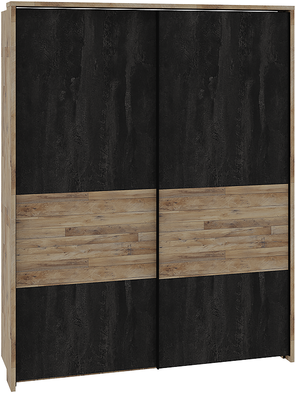 90417493 Шкаф-купе 226x180x65 см 2 полки ЛДСП цвет черный/бежевый STLM-0222360 ПРИНЦЕССА МЕЛАНИЯ
