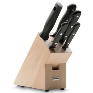 Набор кухонных ножей Gourmet: 4 шт., мусат, на светлой деревянной подставке