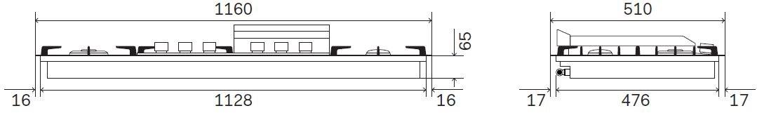 Ilve Газовая плита из нержавеющей стали Professional plus Hp125fc Santreyd  - Вид №1
