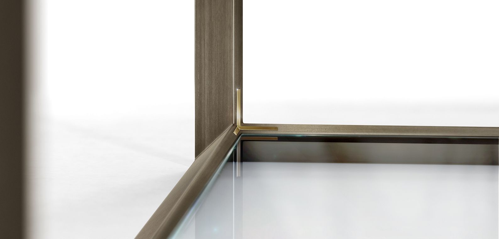 Прямоугольная консоль из стали и стекла ROCHE BOBOIS металлическая ARCH-00050817 - Вид №1