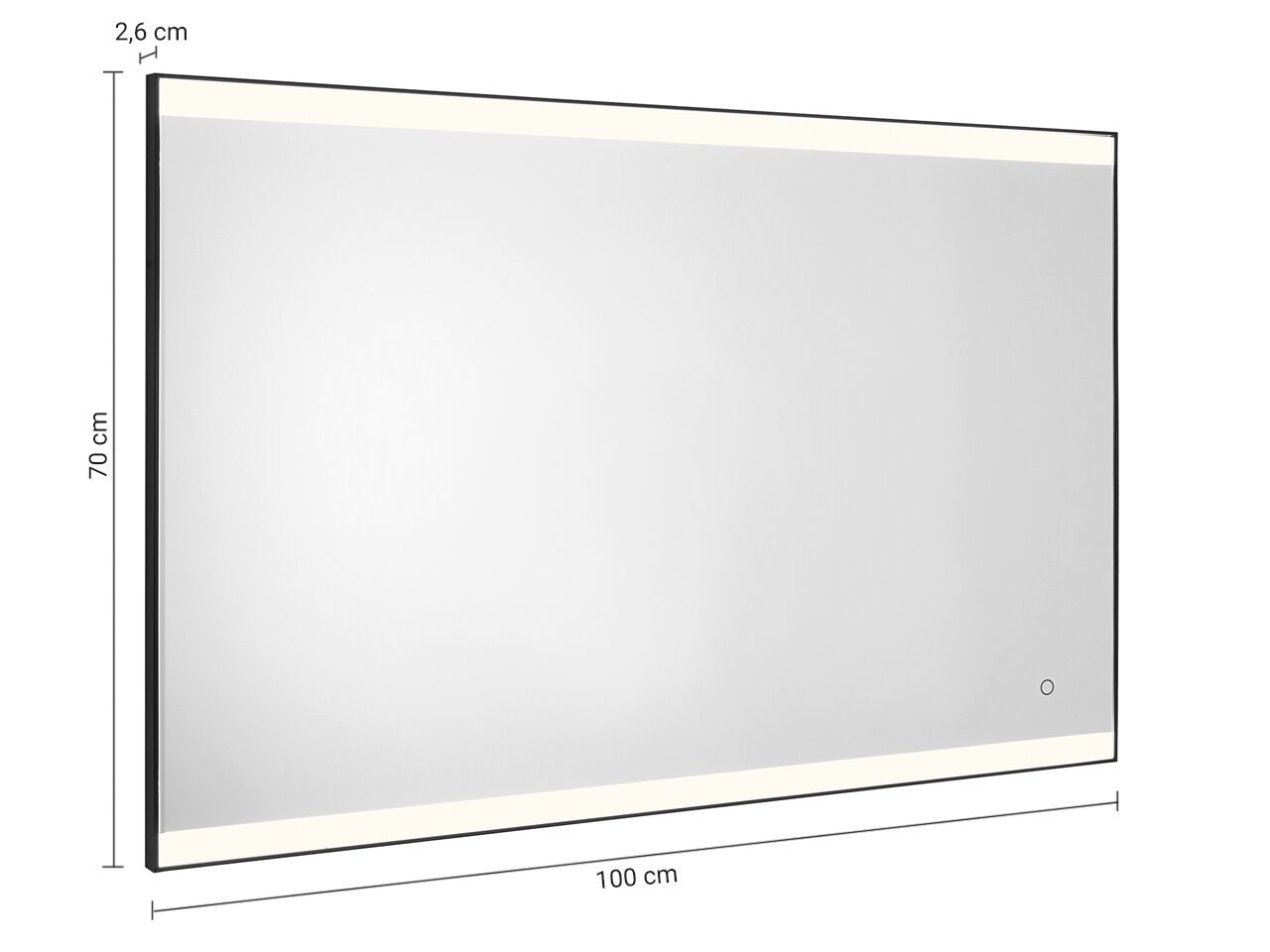 Прямоугольное зеркало для ванной комнаты со встроенным освещением GEDY JEFF ARCH-00025480 - Вид №3