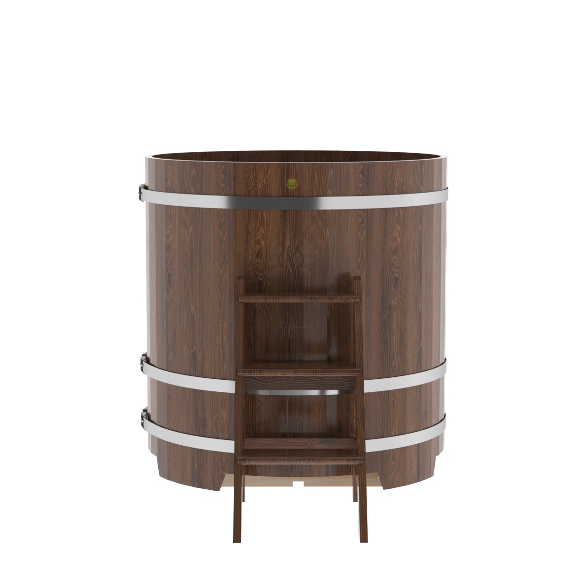 1286 Купель круглая из дуба d=1,17х1,2 морёная Alyarus  - Вид №3