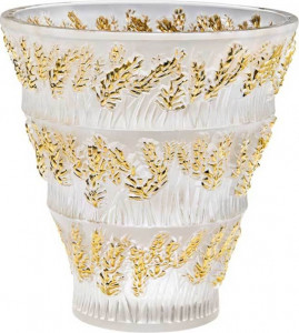 10573654 Lalique Ваза Provence золотая Хрусталь