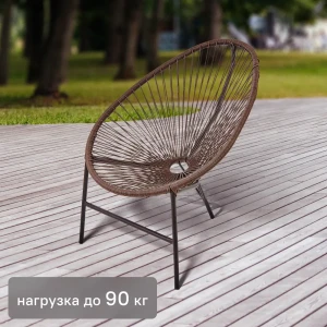 Садовый стул без подушки Acapulco 73x88x83 см сталь/искусственный ротанг темно-коричневый 89136564 STLM-2117380