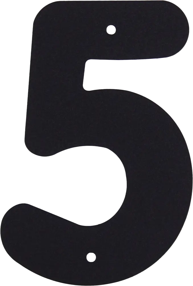 18284857 Цифра «5» Larvij большая цвет чёрный STLM-0010221