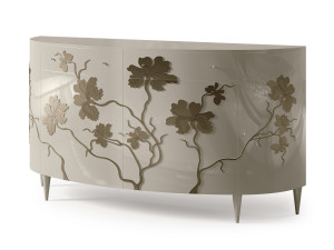 Деревянный шкаф с ящиками