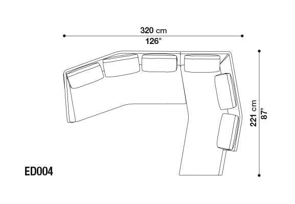 Угловой диван из ткани B&B Italia Эдуард ARCH-00007771 - Вид №2
