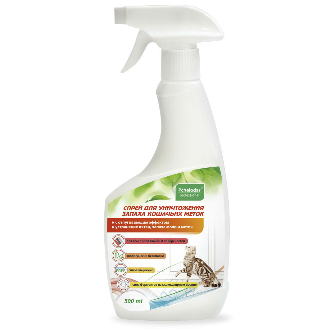 ПР0046521 Спрей для уничтожения запаха кошачьих меток, 500мл ПЧЕЛОДАР 