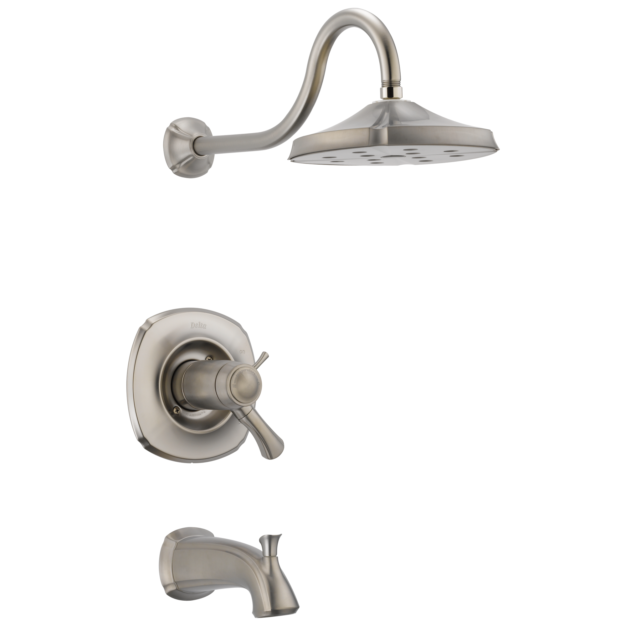 T17T492-SS-WE TempAssure® 17T серии H2Okinetic® для ванны и душа Delta Faucet Addison Нержавеющая сталь 