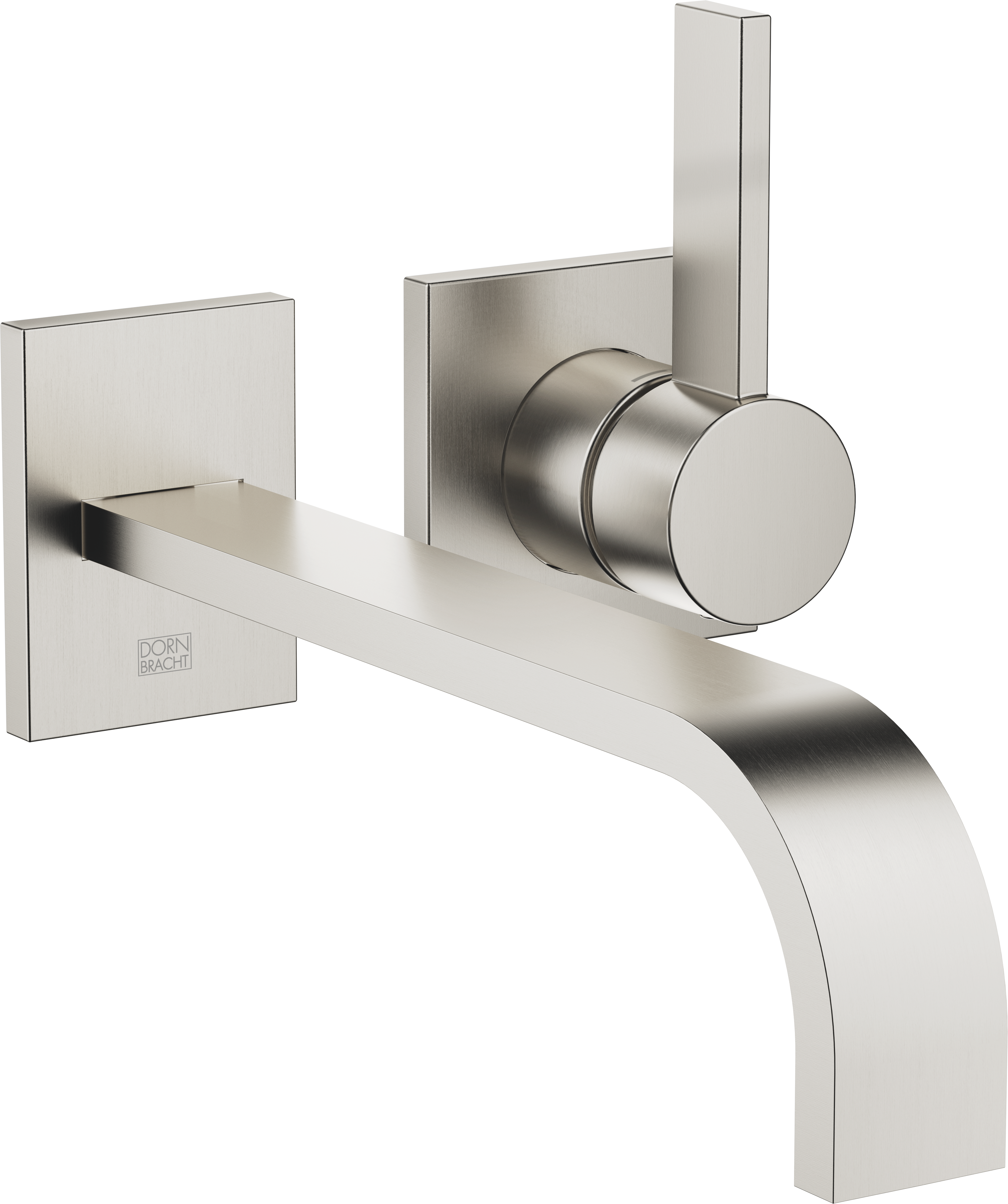 MEM Смеситель для раковины, настенный, однорычажный, без донного клапана - матовая платина