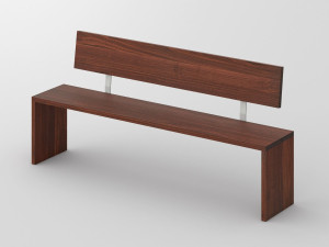 Скамья из массива дерева со спинкой