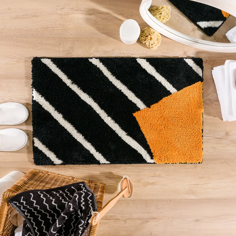 Коврик для ванной комнаты Moroshka Memphis 80х50 см цвет чёрный STLM-2009574 - Вид №6