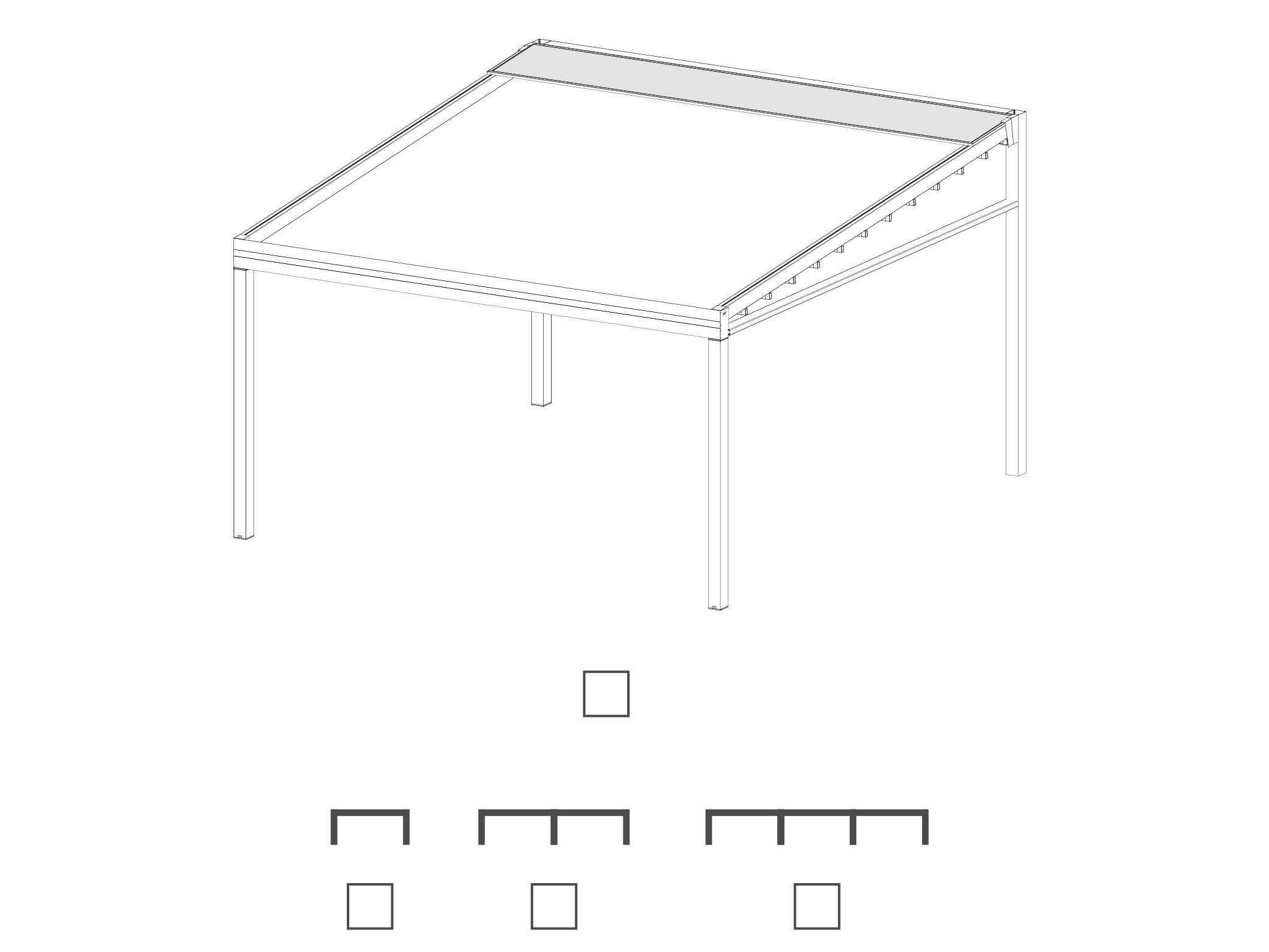 Самонесущая моторизованная беседка из алюминия и ПВХ с раздвижной крышкой Mv Line пергола палатки ARCH-00069309 - Вид №2