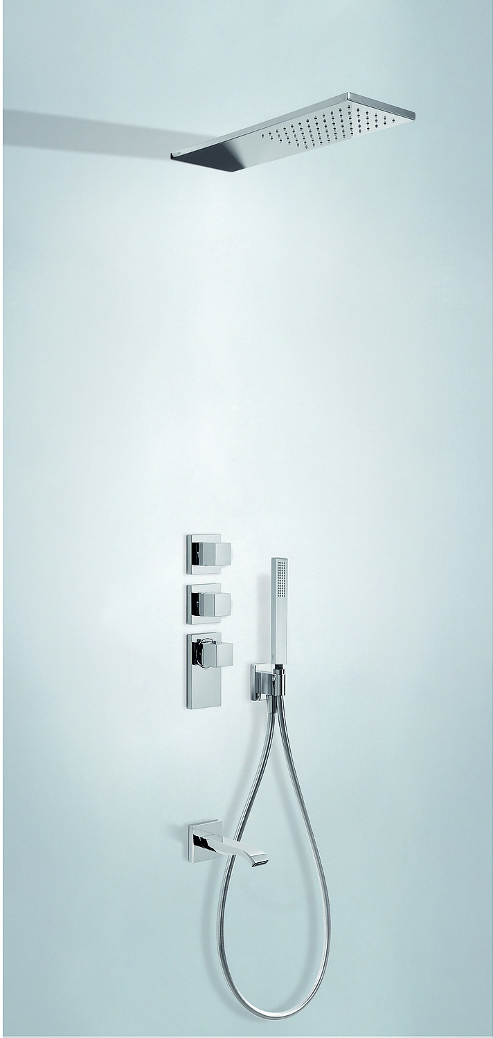BLOCK SYSTEM Kit de grifo termostático empotrado de 3 vías Block System para bañera y ducha-20625301 TRES