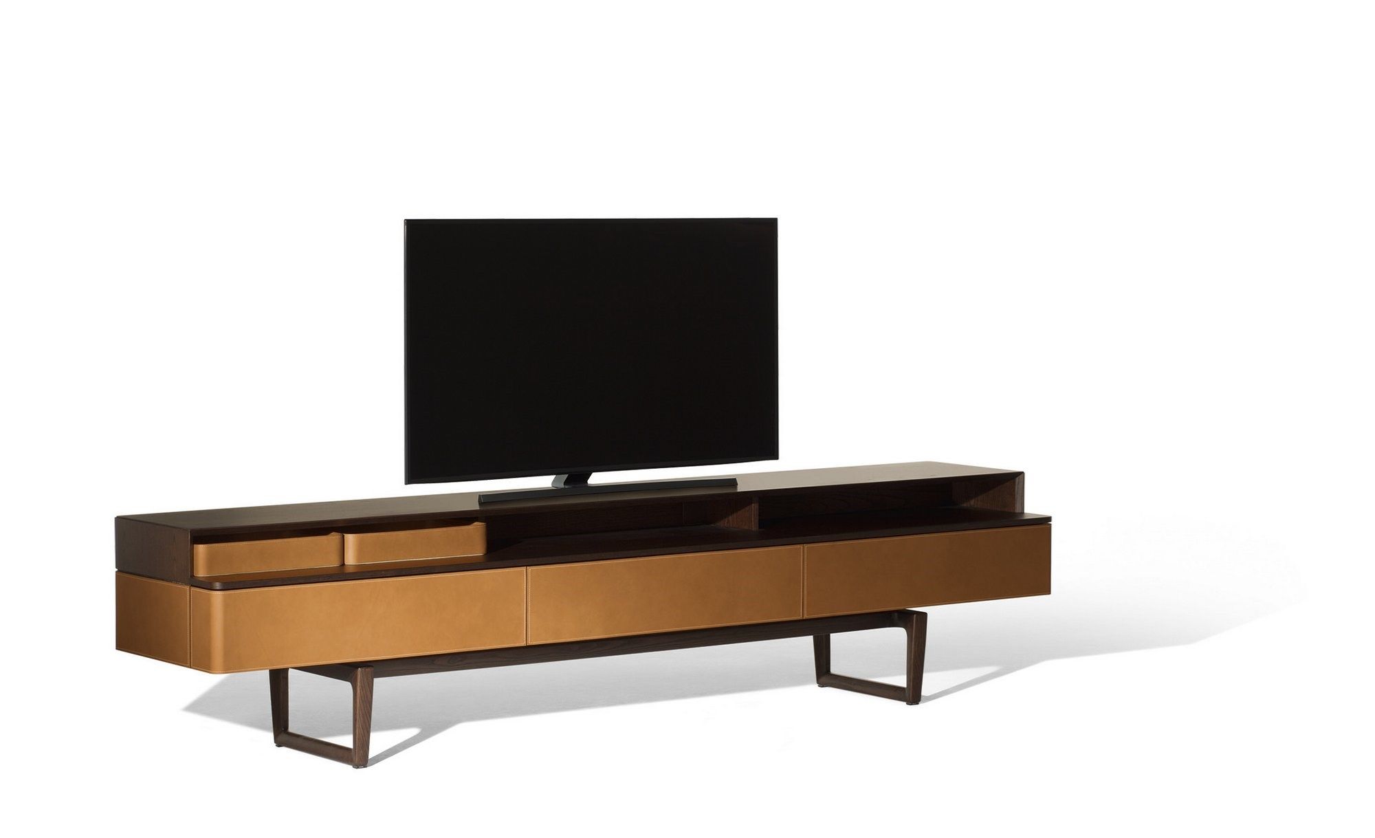 Кожаный шкаф для телевизора с ящиками Poltrona Frau коллекция-мебель и аксессуары ARCH-00077839 - Вид №2