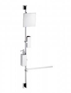 6172 Bellosta Rubinetterie НАСТЕННЫЙ КОМПЛЕКТ С ЗЕРКАЛОМ, ПОДСТАКАННИКОМ, ДОЗАТОРОМ И ДЕРЖАТЕЛЕМ ДЛЯ ПОЛОТЕНЦЕВ