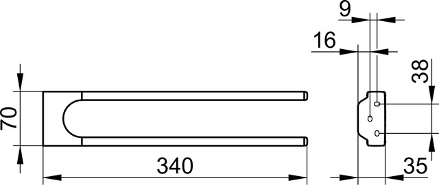 12719010000 Полотенцедержатель KEUCO Collection Moll - Вид №2