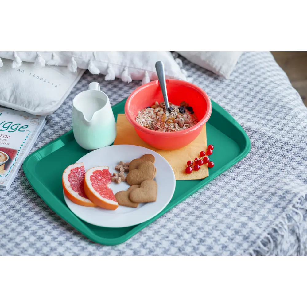 Поднос прямоугольный Delinia 36.5x25.5 см полипропилен цвет изумрудный STLM-2086439 - Вид №4