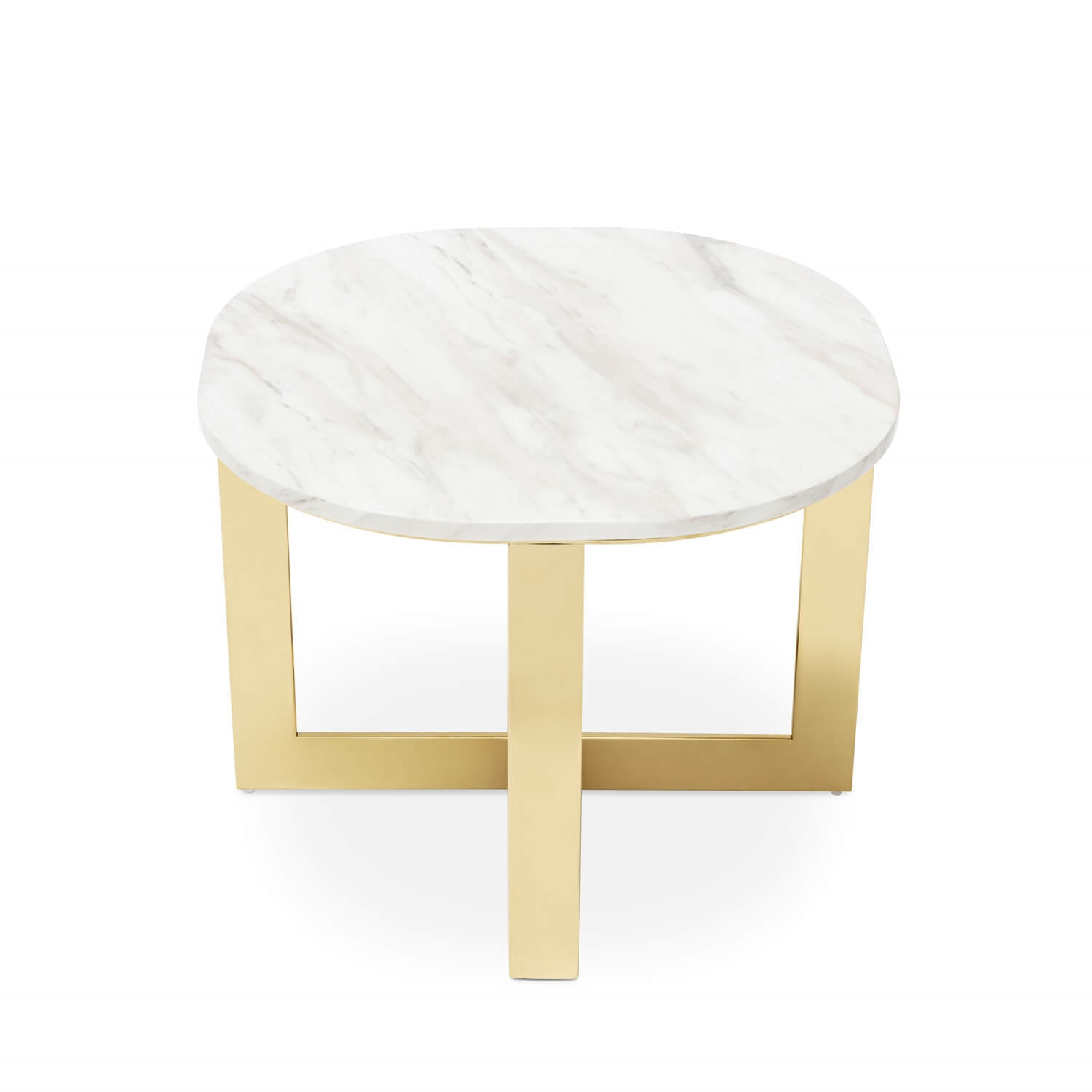 450277-18 ABHIKA Боковой столик GLORY H45 D60 WHITE/GOLD 