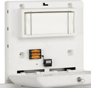 CP0016V-I Вертикальный пеленальный столик из белого полипропилена со встроенной антибактериальной добавкой и ионизатором mediclinics  - Вид №1