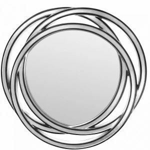 Зеркало настенное круглое в раме модерн 101 см серебро Scroll ART-ZERKALO ДИЗАЙНЕРСКИЕ, ЗЕРКАЛЬНАЯ 00-3948340 Зеркальный;серебро;черный