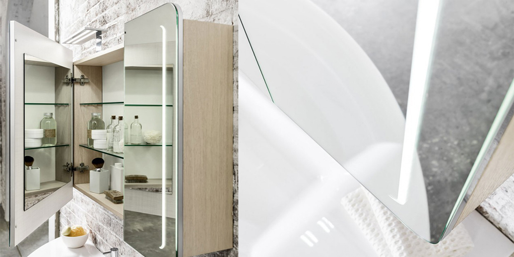 Зеркальный шкафчик со светильником S573 Arbi Eos 2 (Ш 120 см) Зеркала - Вид №1