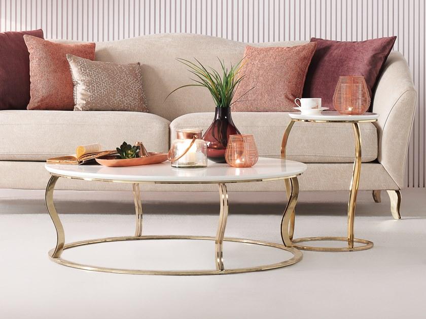 Enza Home Низкий круглый журнальный столик из мдф и металла Angel sun-id-1475131 - Вид №2