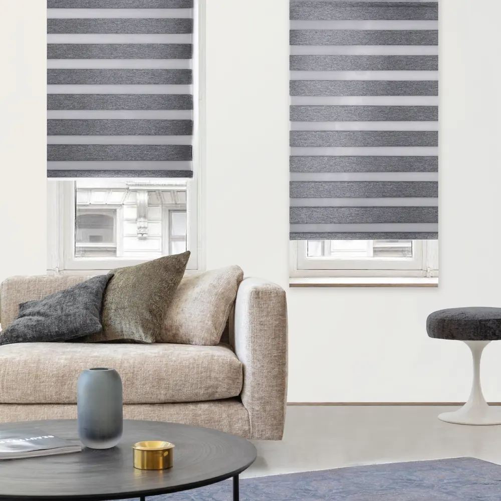 Рулонная штора MIAMOZA день-ночь серый блэкаут 70×160 см 82614512 Д/Н BLACKOUT STLM-0031740 - Вид №2