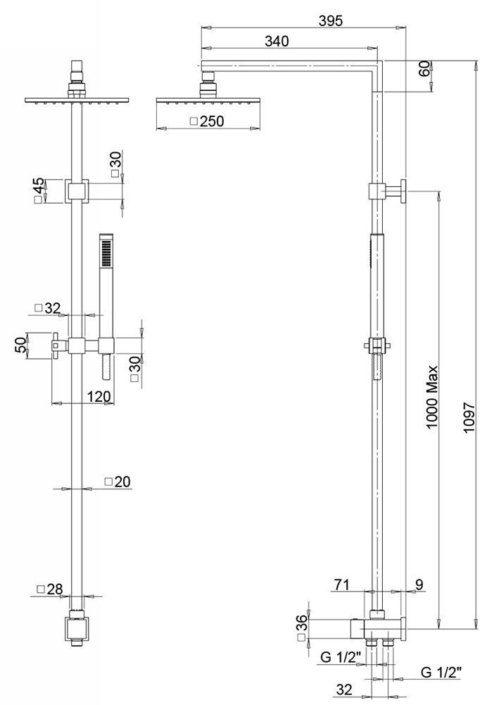 Paini RSQ3 50CR191ARQP3 душевая система  - Вид №1