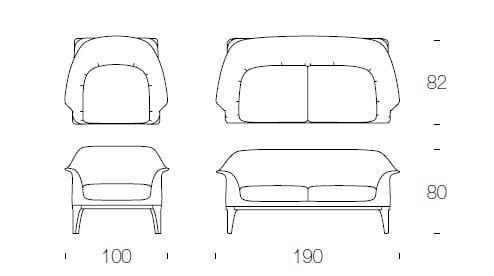 Кожаное кресло с подлокотниками Tonin Casa ARCH-00112814 - Вид №6