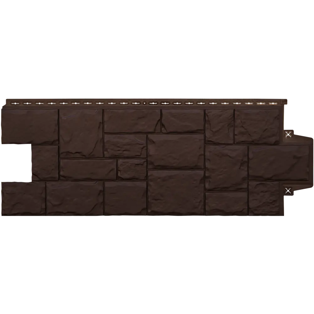 Фасадная панель Grand Line Classic Крупный камень 1102.5x417.4 мм шоколадный STLM-2002416