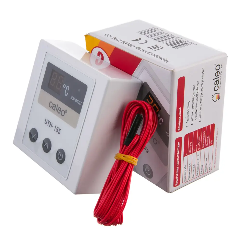 Терморегулятор для теплого пола Caleo UTH-155 цифровой, 2000 Вт, цвет белый STLM-2083070