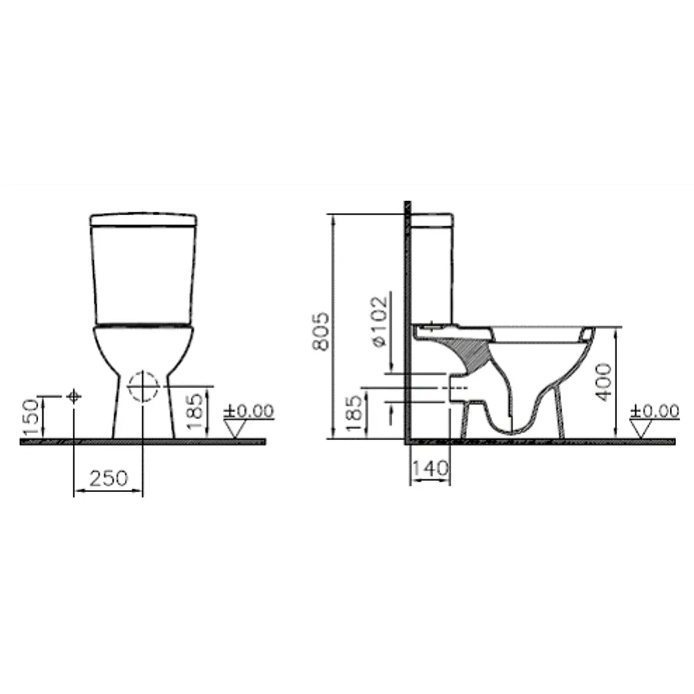 Унитаз-компакт Vitra Sturm горизонтальный выпуск двойной слив STLM-2096055 - Вид №5