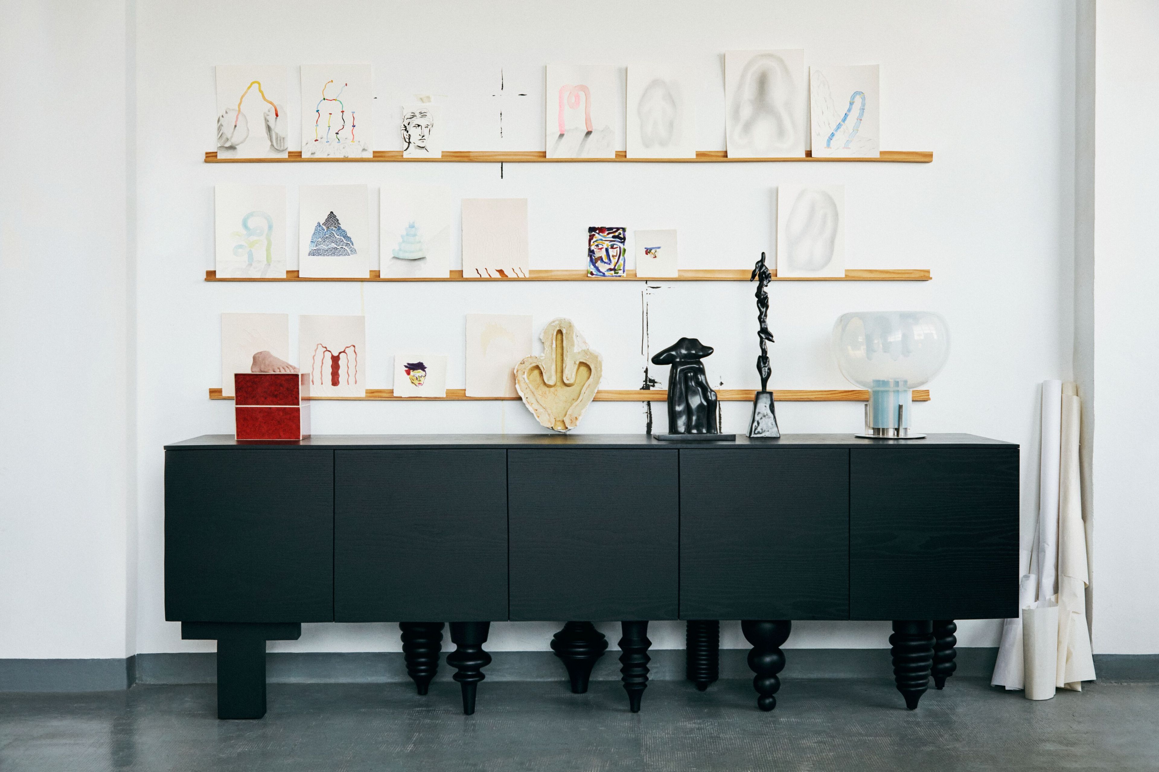 Шкаф из шпона ясеня с распашными дверями BD Barcelona Multileg ARCH-00094619 - Вид №5