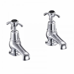 Burlington Смеситель для раковины Anglesey 3 " Четверть оборота с черным акцентом AN1-QT BLA