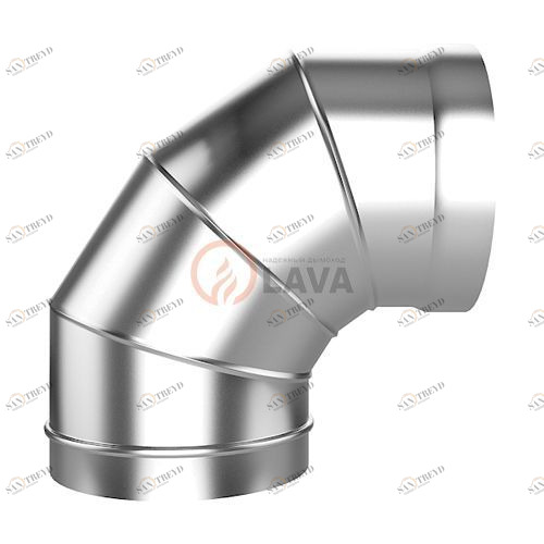 Отвод LAVA 180, угол 90*, нерж. 304 (0,8) 5774