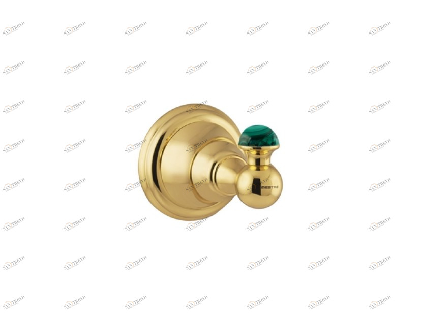 036875.ML0.01 Крючок для халата с малахитовым камнем Золото 24К Mestre 