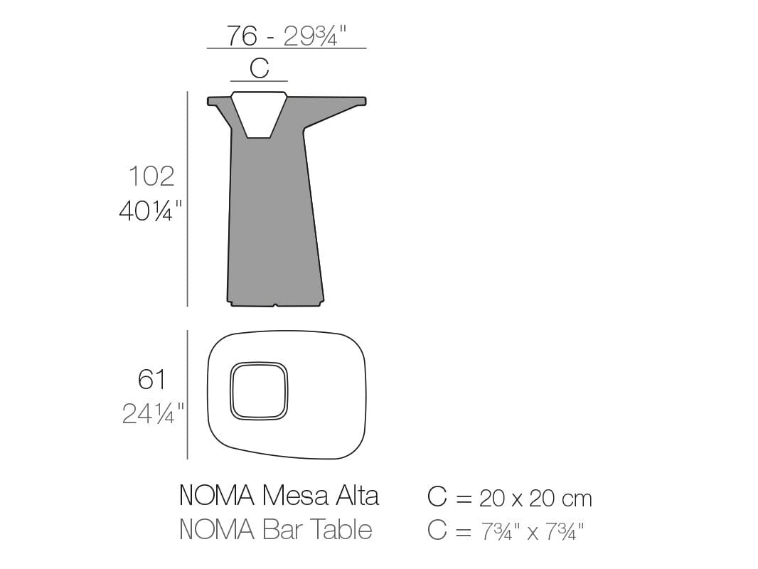 Высокий садовый стол Vondom Noma ARCH-00093214 - Вид №3