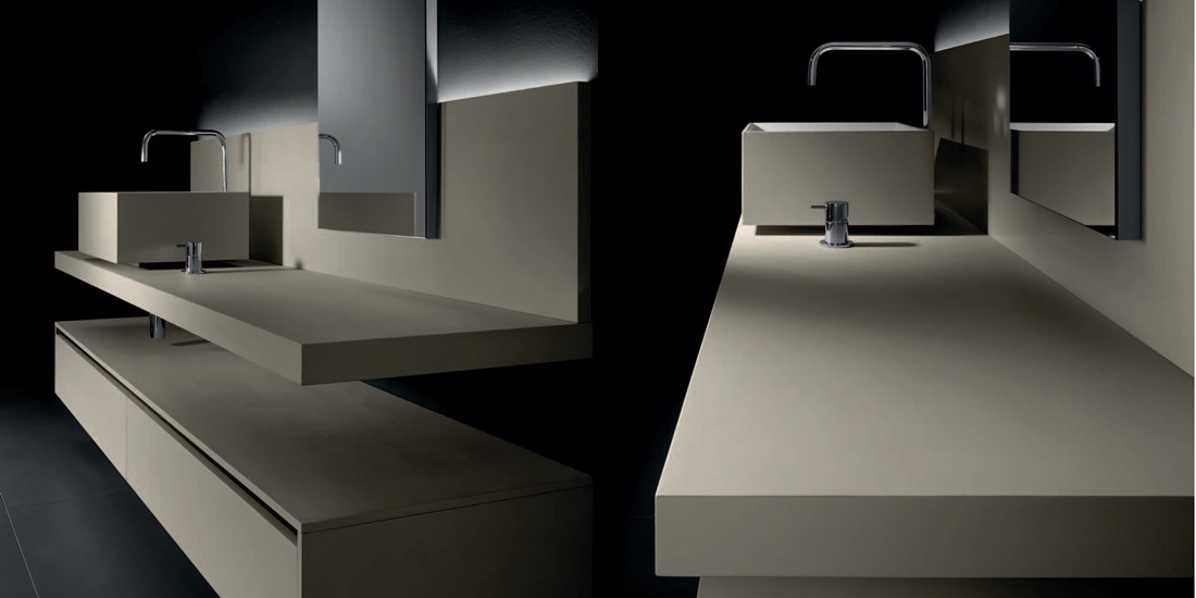 Комбинация ванной комнаты S102 в отделке STEP 45 Milltek/глина Polvere MILLDUE SINTESI SINTESI102 - Вид №6