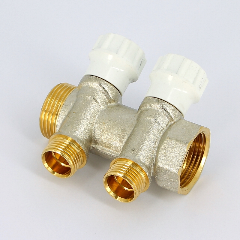 Коллектор НВ 1" с вентилями никелированный ITAP 2 выхода 1/2"Н 38мм 46512 - Вид №1