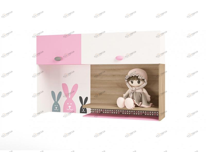 Надстройка на стол ABC-KING/навесная полка правая MIX BUNNY (розовый) 4631147961839