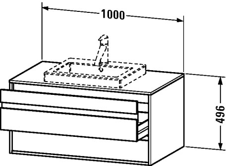 KT675501414 Тумбочка подвесная Ketho #KT6755 1000 x 550 мм Терра, декор Duravit - Вид №1