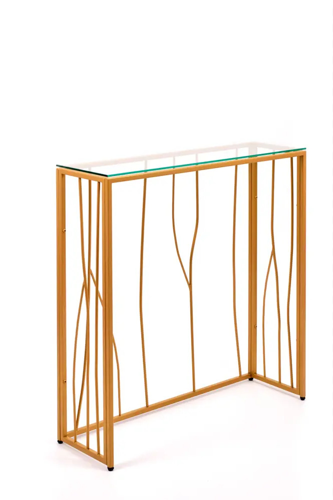 90703197 Консоль напольная Allconsoles 1024-CG clear 80x80x25 см сталь цвет золотой STLM-1090529